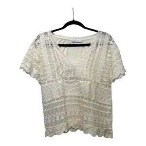 Zara White Lace Blouse